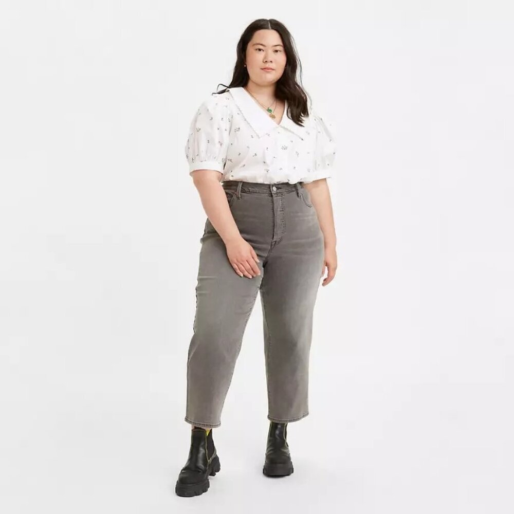 Levis Ribcage Straight Leg Ankle Jeans Women Plus Size 22W High Rise Denim NEW